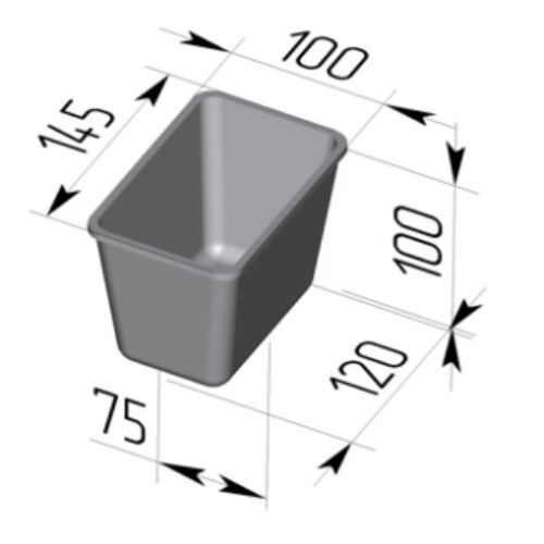 Форма хлебная Спика 11 (145х100х100) прямоугольная