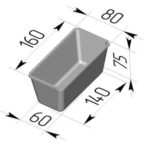 Форма хлебная Спика 12х3 (160х260х75) прямоугольная 3-х секц.