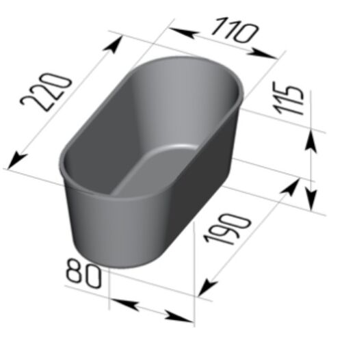 Форма хлебная Спика 7х3 трех секционная овал (220х330х115мм), алюмин.