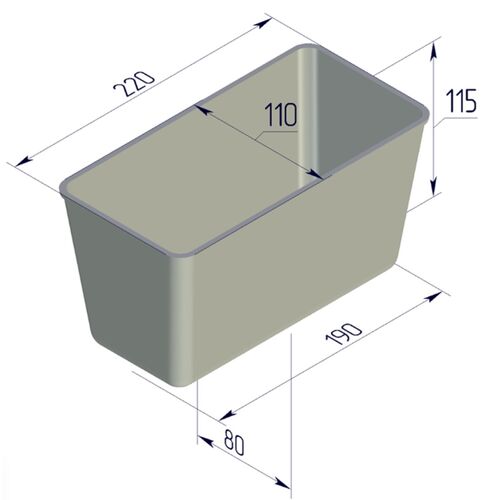 Форма хлебная Спика 7х3 трех секционная (220х330х115) прямоугольная